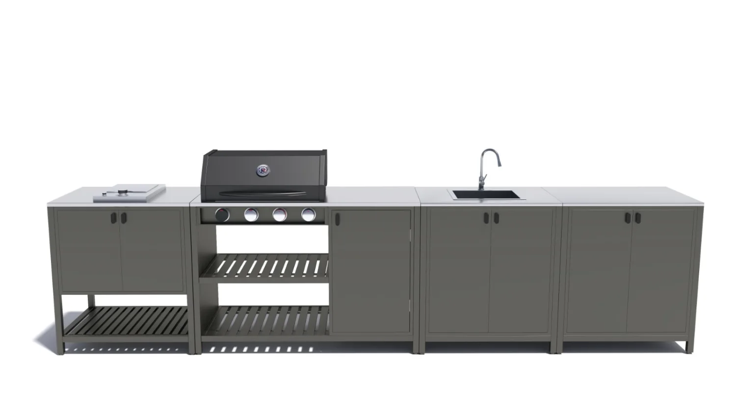 MILAN M3 modulinė lauko virtuvė su griliu