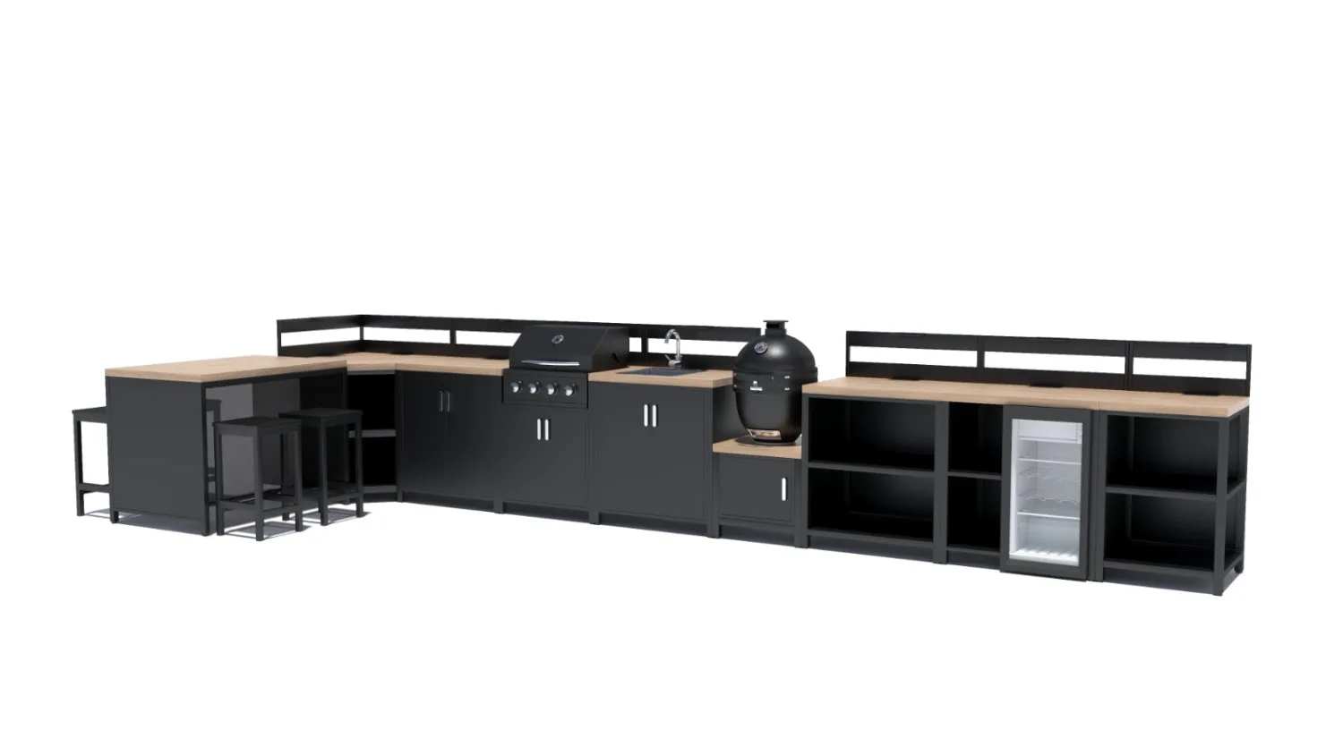 MILAN M3 modulinė lauko virtuvė su griliu