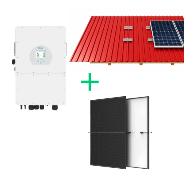10 kW hibridinės saulės elektrinės komplektas, Deye + Trina + tvirtinimo konstrukcija